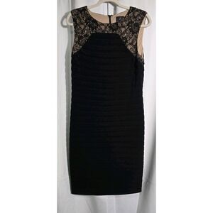 Adrianna Papell Women's Sleeveless Black Dress Size 12 Lace